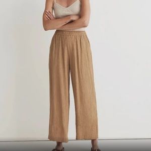 Madewell crinkled crepe straight leg cropped pants